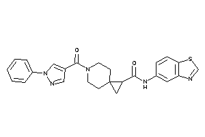 Image of N-(1,3-benzothiazol-5-yl)-6-(1-phenylpyrazole-4-carbonyl)-6-azaspiro[2.5]octane-2-carboxamide