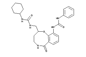 1-cyclohexyl-3-[[6-keto-10-(phenylcarbamoylamino)-2,3,4,5-tetrahydro-1,5-benzoxazocin-2-yl]methyl]urea