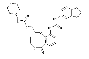 1-(1,3-benzodioxol-5-yl)-3-[2-[(cyclohexylcarbamoylamino)methyl]-6-keto-2,3,4,5-tetrahydro-1,5-benzoxazocin-10-yl]urea