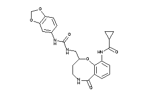 N-[2-[(1,3-benzodioxol-5-ylcarbamoylamino)methyl]-6-keto-2,3,4,5-tetrahydro-1,5-benzoxazocin-10-yl]cyclopropanecarboxamide