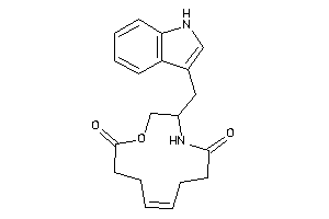 3-(1H-indol-3-ylmethyl)-5-oxa-2-azacyclododec-9-ene-1,6-quinone