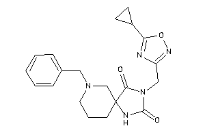 Image of 7-benzyl-3-[(5-cyclopropyl-1,2,4-oxadiazol-3-yl)methyl]-1,3,7-triazaspiro[4.5]decane-2,4-quinone