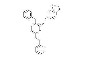 (3-benzyl-6-phenethyl-1,6-dihydropyrimidin-2-ylidene)-piperonyl-amine