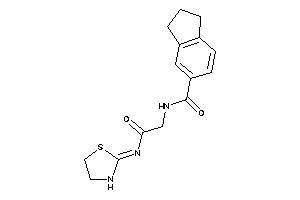 N-[2-keto-2-(thiazolidin-2-ylideneamino)ethyl]indane-5-carboxamide