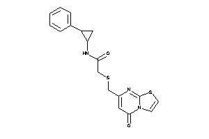 2-[(5-ketothiazolo[3,2-a]pyrimidin-7-yl)methylthio]-N-(2-phenylcyclopropyl)acetamide