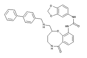 1-(1,3-benzodioxol-5-yl)-3-[6-keto-2-[[(4-phenylbenzyl)amino]methyl]-2,3,4,5-tetrahydro-1,5-benzoxazocin-10-yl]urea