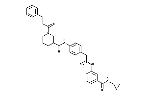 N-[4-[2-[3-(cyclopropylcarbamoyl)anilino]-2-keto-ethyl]phenyl]-1-hydrocinnamoyl-nipecotamide