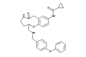 Image of N-[6-keto-2-[[(4-phenoxybenzyl)amino]methyl]-3,4,5,7-tetrahydro-2H-1,5-benzoxazonin-9-yl]cyclopropanecarboxamide