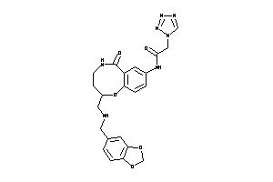 N-[6-keto-2-[(piperonylamino)methyl]-2,3,4,5-tetrahydro-1,5-benzoxazocin-8-yl]-2-(tetrazol-1-yl)acetamide