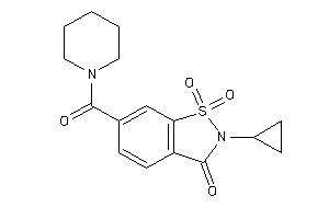 2-cyclopropyl-1,1-diketo-6-(piperidine-1-carbonyl)-1,2-benzothiazol-3-one