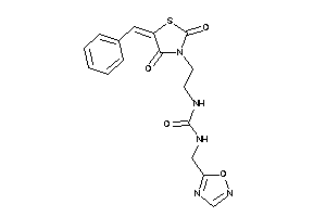 1-[2-(5-benzal-2,4-diketo-thiazolidin-3-yl)ethyl]-3-(1,2,4-oxadiazol-5-ylmethyl)urea