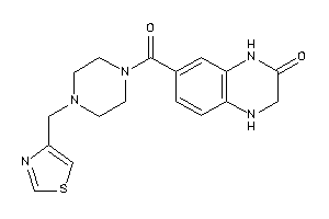 7-[4-(thiazol-4-ylmethyl)piperazine-1-carbonyl]-3,4-dihydro-1H-quinoxalin-2-one