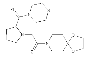 1-(1,4-dioxa-8-azaspiro[4.5]decan-8-yl)-2-[2-(thiomorpholine-4-carbonyl)pyrrolidino]ethanone