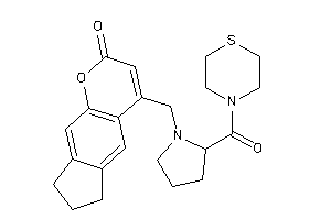 Image of 4-[[2-(thiomorpholine-4-carbonyl)pyrrolidino]methyl]-7,8-dihydro-6H-cyclopenta[g]chromen-2-one