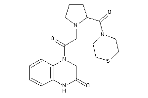 4-[2-[2-(thiomorpholine-4-carbonyl)pyrrolidino]acetyl]-1,3-dihydroquinoxalin-2-one