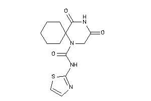 3,5-diketo-N-thiazol-2-yl-1,4-diazaspiro[5.5]undecane-1-carboxamide