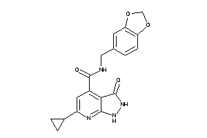 6-cyclopropyl-3-keto-N-piperonyl-1,2-dihydropyrazolo[3,4-b]pyridine-4-carboxamide