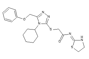 2-[[4-cyclohexyl-5-(phenoxymethyl)-1,2,4-triazol-3-yl]thio]-N-thiazolidin-2-ylidene-acetamide