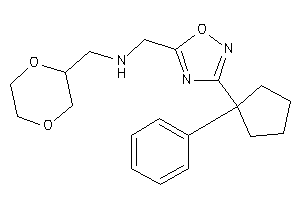 1,4-dioxan-2-ylmethyl-[[3-(1-phenylcyclopentyl)-1,2,4-oxadiazol-5-yl]methyl]amine