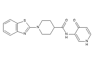 1-(1,3-benzothiazol-2-yl)-N-(4-keto-1H-pyridin-3-yl)isonipecotamide