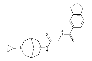 Image of N-[2-[(7-cyclopropyl-7-azabicyclo[3.3.1]nonan-9-yl)amino]-2-keto-ethyl]indane-5-carboxamide