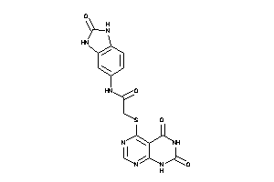 Image of 2-[(2,4-diketo-1H-pyrimido[4,5-d]pyrimidin-5-yl)thio]-N-(2-keto-1,3-dihydrobenzimidazol-5-yl)acetamide