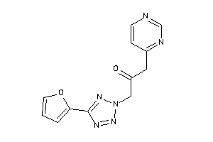 1-[5-(2-furyl)tetrazol-2-yl]-3-(4-pyrimidyl)acetone