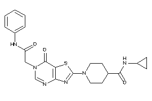 Image of 1-[6-(2-anilino-2-keto-ethyl)-7-keto-thiazolo[4,5-d]pyrimidin-2-yl]-N-cyclopropyl-isonipecotamide