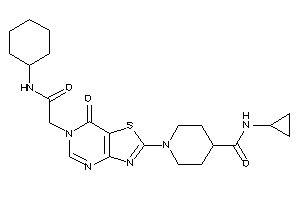 1-[6-[2-(cyclohexylamino)-2-keto-ethyl]-7-keto-thiazolo[4,5-d]pyrimidin-2-yl]-N-cyclopropyl-isonipecotamide