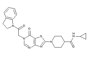 Image of N-cyclopropyl-1-[6-(2-indolin-1-yl-2-keto-ethyl)-7-keto-thiazolo[4,5-d]pyrimidin-2-yl]isonipecotamide