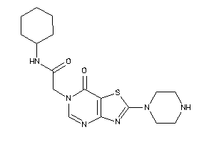Image of N-cyclohexyl-2-(7-keto-2-piperazino-thiazolo[4,5-d]pyrimidin-6-yl)acetamide