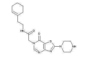Image of N-(2-cyclohexen-1-ylethyl)-2-(7-keto-2-piperazino-thiazolo[4,5-d]pyrimidin-6-yl)acetamide