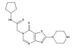 Image of N-cyclopentyl-2-(7-keto-2-piperazino-thiazolo[4,5-d]pyrimidin-6-yl)acetamide