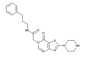 Image of 2-(7-keto-2-piperazino-thiazolo[4,5-d]pyrimidin-6-yl)-N-(3-phenylpropyl)acetamide