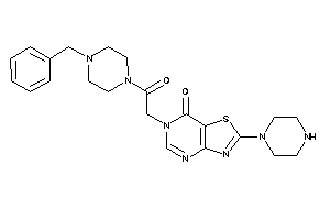 Image of 6-[2-(4-benzylpiperazino)-2-keto-ethyl]-2-piperazino-thiazolo[4,5-d]pyrimidin-7-one
