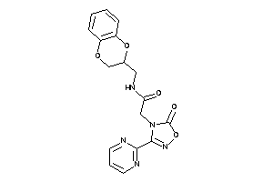 Image of N-(2,3-dihydro-1,4-benzodioxin-3-ylmethyl)-2-[5-keto-3-(2-pyrimidyl)-1,2,4-oxadiazol-4-yl]acetamide