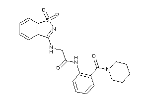 2-[(1,1-diketo-1,2-benzothiazol-3-yl)amino]-N-[2-(piperidine-1-carbonyl)phenyl]acetamide