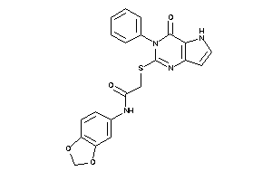 N-(1,3-benzodioxol-5-yl)-2-[(4-keto-3-phenyl-5H-pyrrolo[3,2-d]pyrimidin-2-yl)thio]acetamide