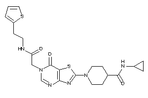 Image of N-cyclopropyl-1-[7-keto-6-[2-keto-2-[2-(2-thienyl)ethylamino]ethyl]thiazolo[4,5-d]pyrimidin-2-yl]isonipecotamide