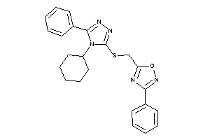 5-[[(4-cyclohexyl-5-phenyl-1,2,4-triazol-3-yl)thio]methyl]-3-phenyl-1,2,4-oxadiazole