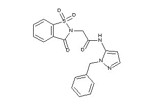 N-(2-benzylpyrazol-3-yl)-2-(1,1,3-triketo-1,2-benzothiazol-2-yl)acetamide