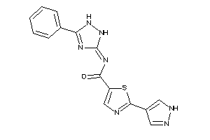 Image of N-(5-phenyl-1,2-dihydro-1,2,4-triazol-3-ylidene)-2-(1H-pyrazol-4-yl)thiazole-5-carboxamide