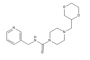 4-(1,4-dioxan-2-ylmethyl)-N-(3-pyridylmethyl)piperazine-1-carboxamide