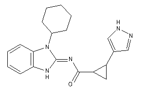 Image of N-(3-cyclohexyl-1H-benzimidazol-2-ylidene)-2-(1H-pyrazol-4-yl)cyclopropanecarboxamide