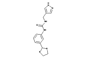 1-[3-(1,3-dithiolan-2-yl)phenyl]-3-(1H-pyrazol-4-ylmethyl)urea