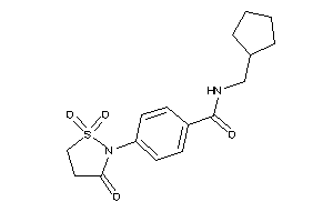 N-(cyclopentylmethyl)-4-(1,1,3-triketo-1,2-thiazolidin-2-yl)benzamide