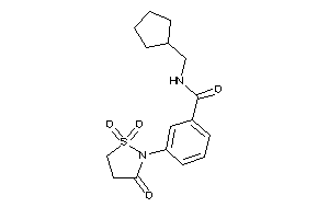 N-(cyclopentylmethyl)-3-(1,1,3-triketo-1,2-thiazolidin-2-yl)benzamide