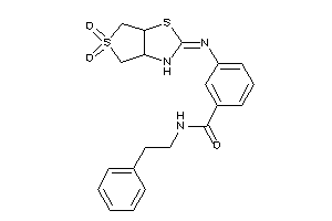 3-[(5,5-diketo-3a,4,6,6a-tetrahydro-3H-thieno[3,4-d]thiazol-2-ylidene)amino]-N-phenethyl-benzamide
