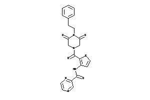 Image of N-[2-(3,5-diketo-4-phenethyl-piperazine-1-carbonyl)-3-thienyl]pyrazinamide