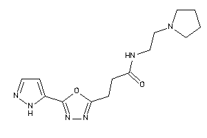 3-[5-(1H-pyrazol-5-yl)-1,3,4-oxadiazol-2-yl]-N-(2-pyrrolidinoethyl)propionamide